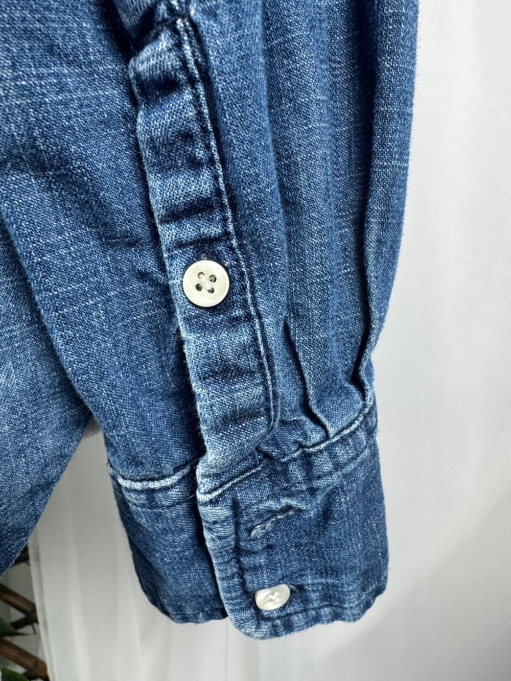 Merona Denim Henley Shirt in Classic Blue - Picture 5 of 8